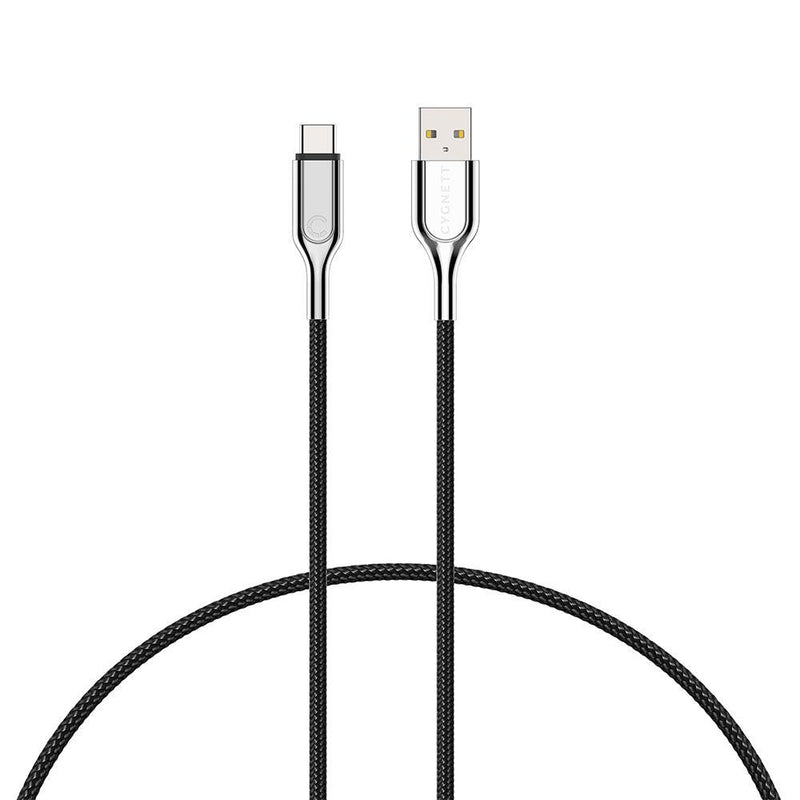 Cygnett Armoured USB-C to USB-A (USB 2.0) Cable - Black 2m