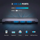 UGREEN TypeC 5 in 1 Adaptor - HDMI + USB 3.0x3 + TypeC PD Power Converter Grey