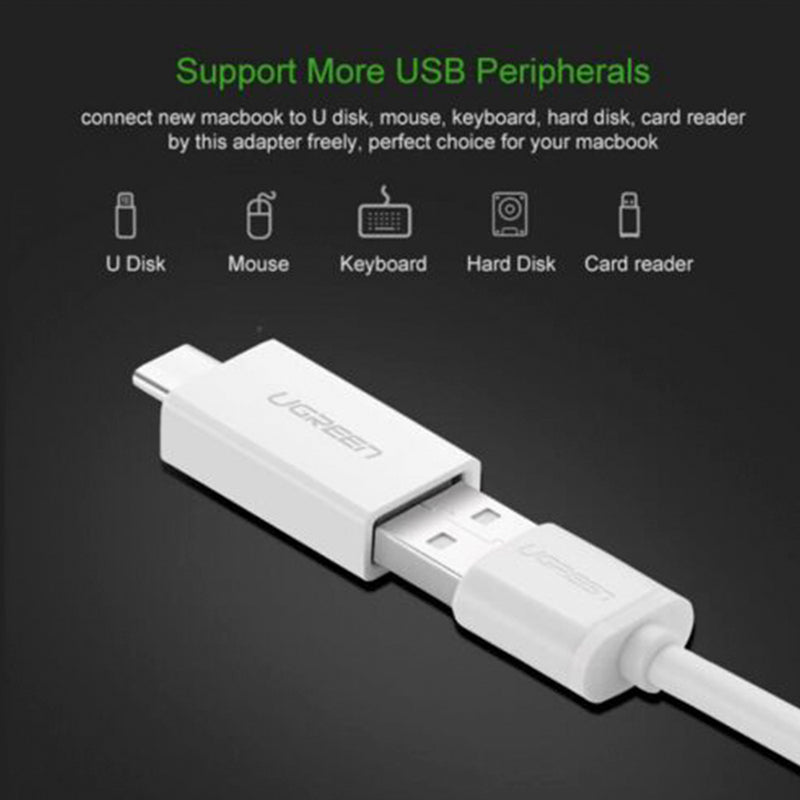 UGreen USB-C Male to USB-A Female Adapter White