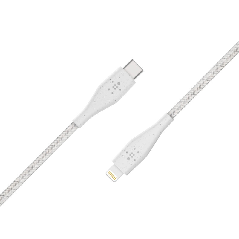 Belkin BOOSTCHARGE DuraTek USB-C to USB-C Cable with Lighting Connector and Strap- White