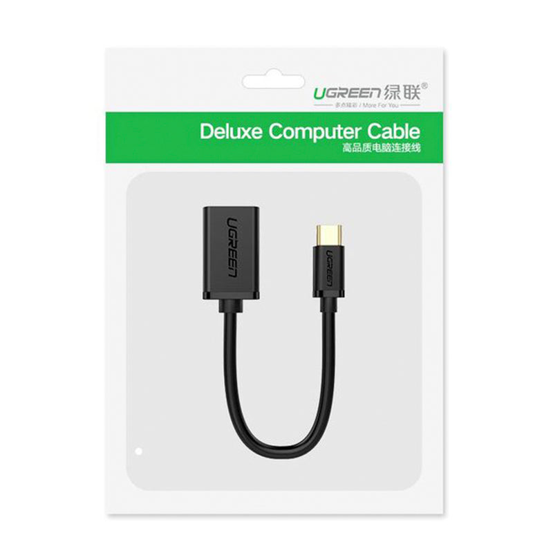 UGREEN USB Type-C Male to USB Type-A 3.0 Female OTG Cable Adapter 15cm Black