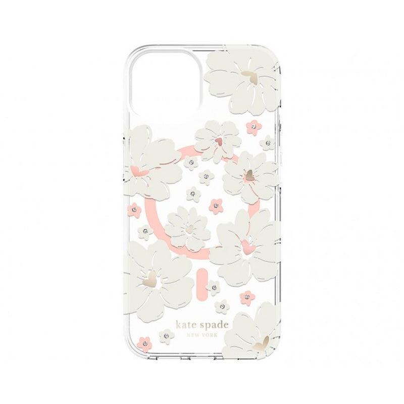Kate Spade New York Protective Hardshell MagSafe Case for iPhone 14 - Classic Peony Cream