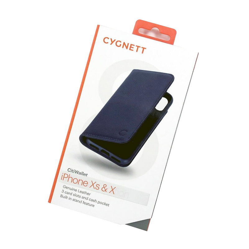 Cygnett CitiWallet Leather Case for iPhone XS/X - Navy