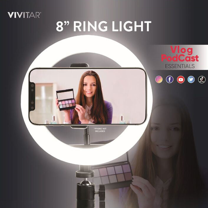 Vivitar 8 inch Ring Light Volg PodCast Essentials