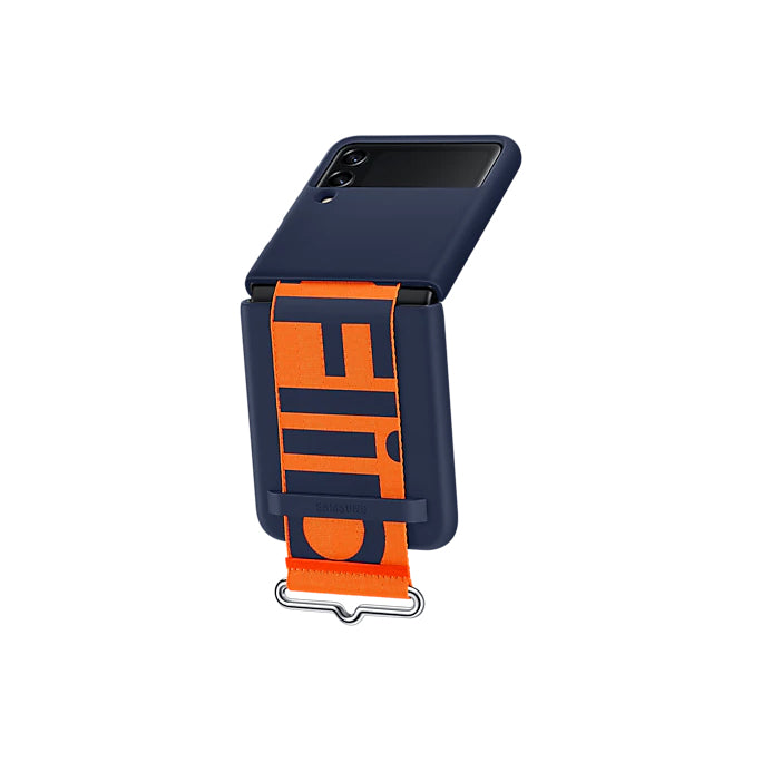 Samsung Silicone Cover with Strap for Galaxy Z Flip 3 5G Navy