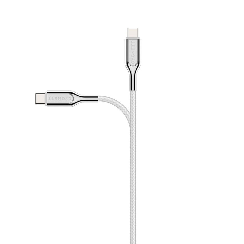 Cygnett Armoured 5A/100W 2.0 USB-C to USB-C Cable 1m (White)