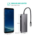 UGREEN Type C 8 in 1 Multifultion adaptor VGA/RJ45/USB3.0 x 3/SD/TF/TypeC PD Protocal Grey