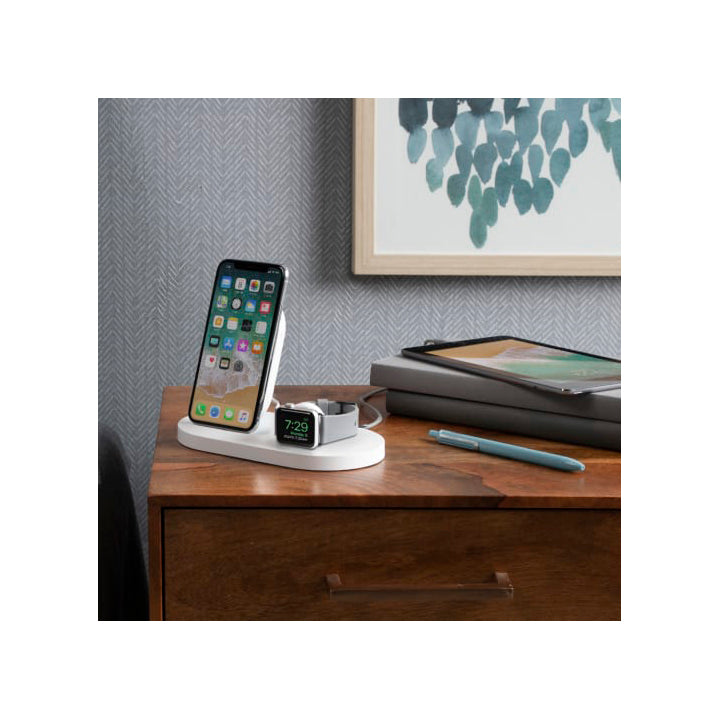 Belkin BOOSTUP Wireless Charging Dock For iPhoneApple WatchUSB-A port - White