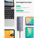 UGREEN USB-C To 3*USB 3.0 A+HDMI+VGA+RJ45 Gigabit+SD/TF+AUX3.5mm+PD Converter Gray with PD Grey