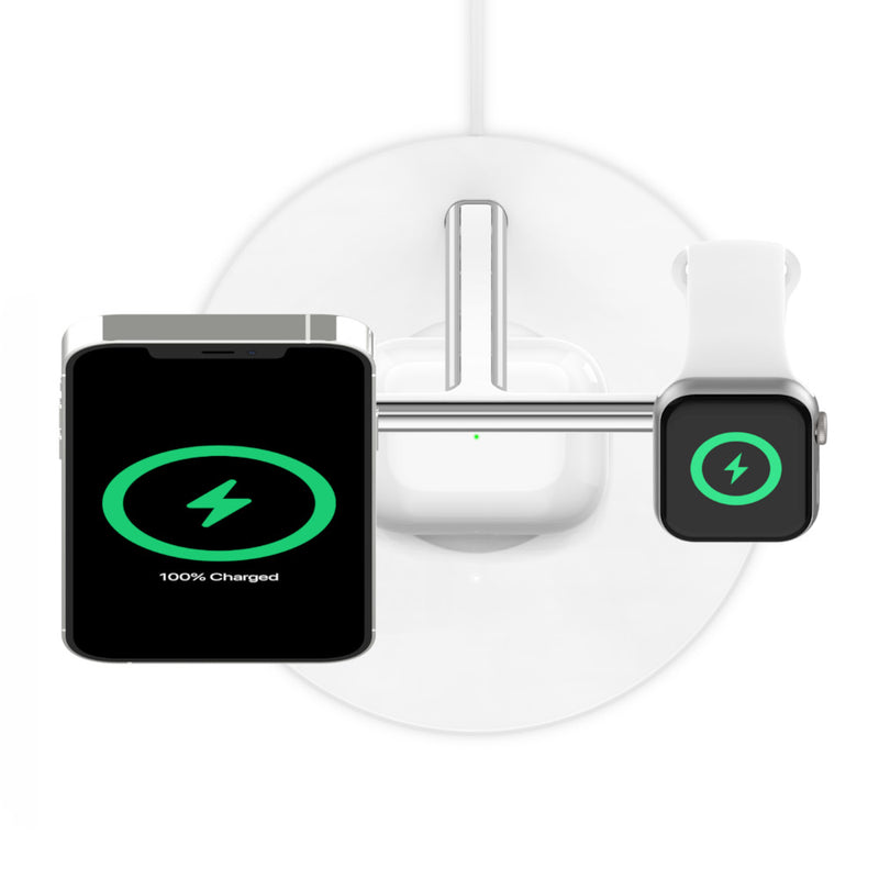 Belkin 15W Magsafe 3 in 1 Magnetic Wireless Charger For iPhone 12/12 Pro