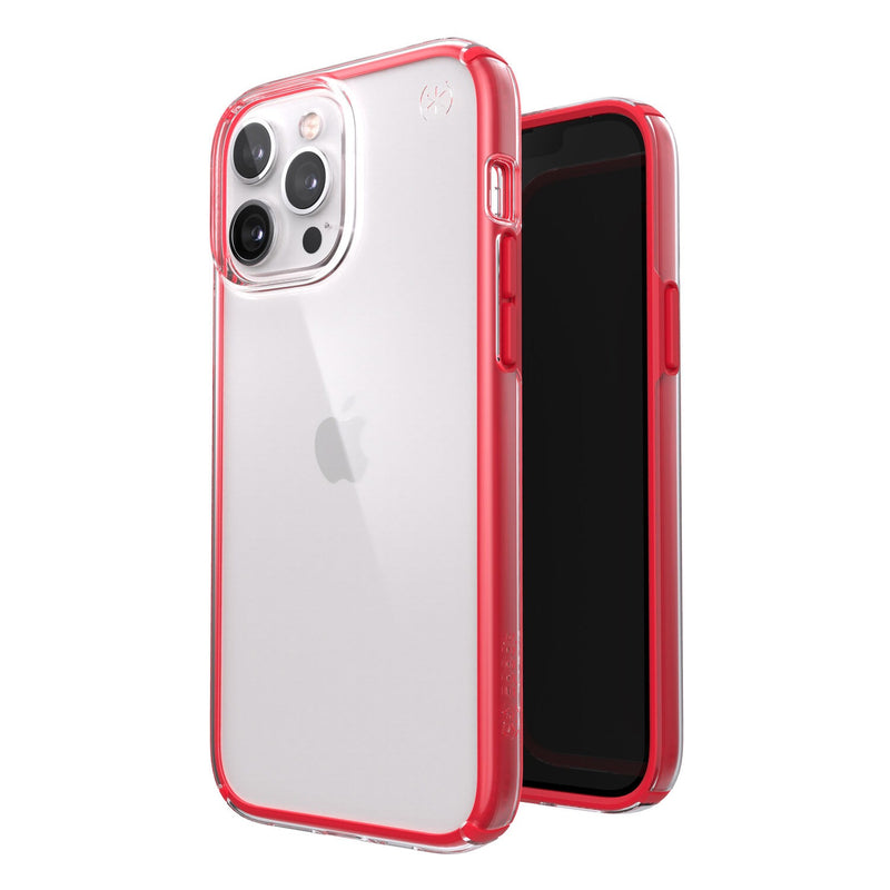 Speck Perfect Geo Red Case for iPhone 13 Pro Max 6.7 Clear/Unreal Red