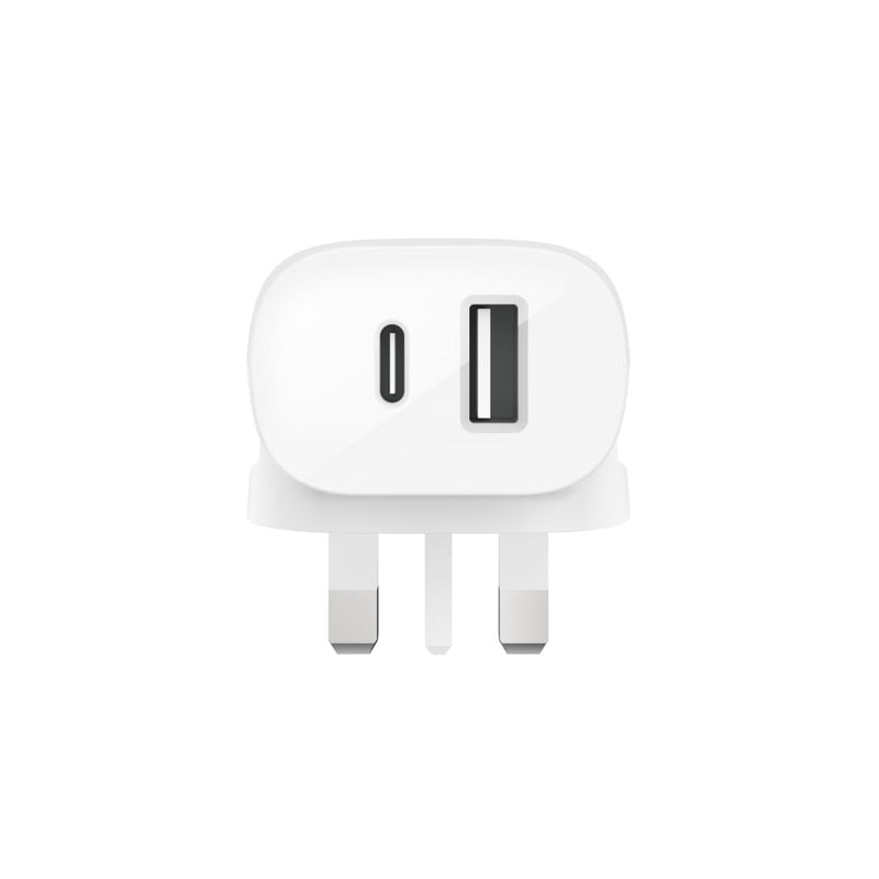 Belkin 20W USB-C PD + 12W USB-A Wall Charger Universally compatible - White