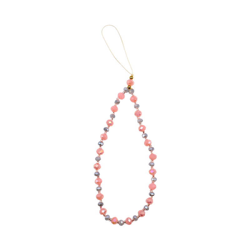 Doormoon Beads Phone Chain 30cm - Pink/White