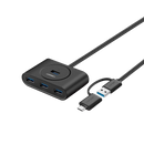 UGreen USB 3.0 Hub With Type C port Black 1M Black