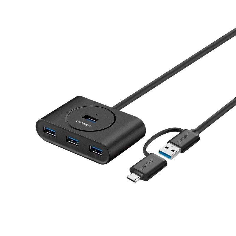 UGreen USB 3.0 Hub With Type C port Black 1M Black