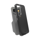 EFM Monaco Leather Wallet Case Armour with D3O 5G Signal Plus For Samsung Galaxy S22+ (6.6) - Black/Space Grey