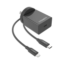Cygnett 18W Wall Charger + Lightning to USB-C Cable Black