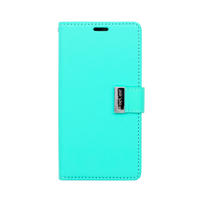 Wisecase iPhone 14 Pro Pocket Diary Wallet Cyan