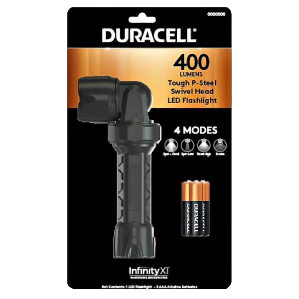 Duracell Flashlight 400 Lumens Steel Swivel