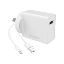 Cygnett 12W Wall Charger + Lightning to USB-A Cable White