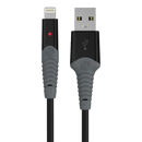 SCOSCHE StrikeLine LED 0.9m Rugged Charge & Sync Cable for Lightning Devices - Black
