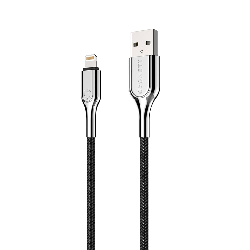 Cygnett Armoured Lightning to USB-A Cable - Black 2m