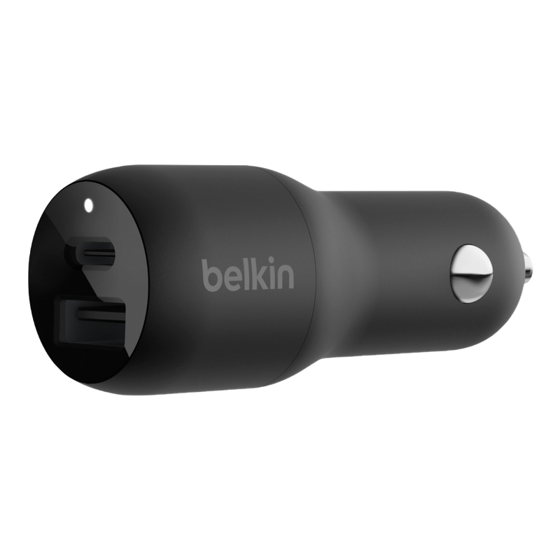 Belkin 37w Dual Car Charger USB-C & USB-A PPS Black
