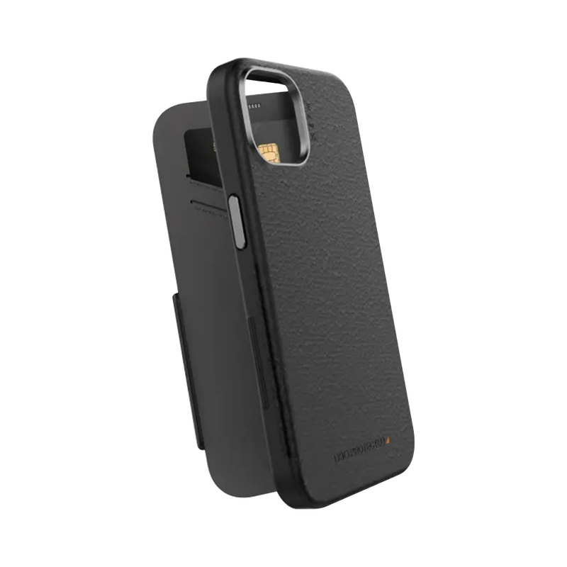 EFM Monaco Case Armour with ELeather and D3O 5G Signal Plus Technology For iPhone 14 Pro/13 Pro 6.1 Black/Space Grey