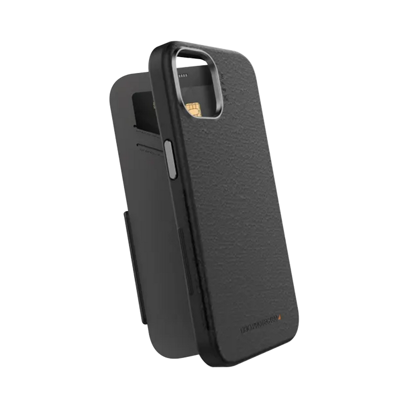 EFM Monaco Case Armour with ELeather and D3O 5G Signal Plus Technology For iPhone 14/13 6.1 Black/Space Grey