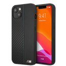 BMW M HC PU Carbon for iPhone 13 Tricolor Stitch Black