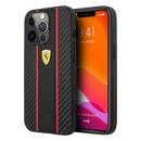 Ferrari HC PU Carbon Central Stripe for iPhone 13 Pro Black