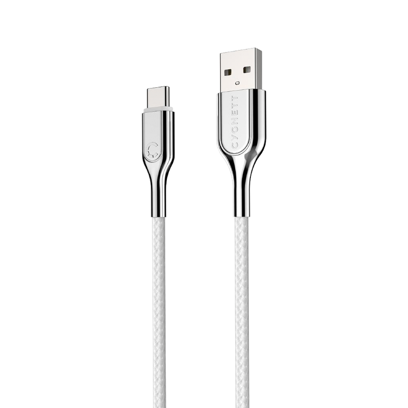 Cygnett Armoured USB-C to USB-A (USB 3.1) Cable - White 1m