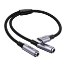 UGREEN USB-C to Two 3.5mm (F) Audio Splitter Designed for Music Sharing Black
