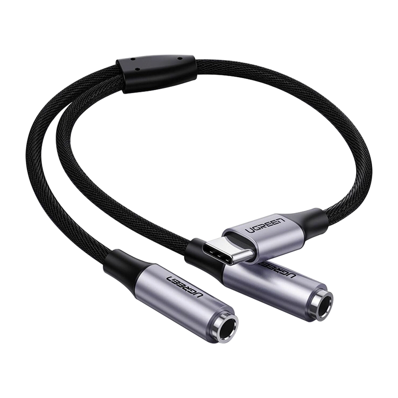 UGREEN USB-C to Two 3.5mm (F) Audio Splitter Designed for Music Sharing Black