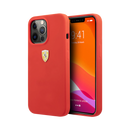 Ferrari Silicone Hard Case on Track with Soft Microfiber Iinterior for iPhone 13 Pro Red