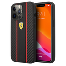 Ferrari HC PU Carbon Central Stripe for iPhone 13 Pro Max Black