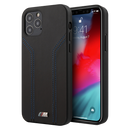 BMW Pu Leather M Collection With Double Stitched Blue Lines - iPhone 12 / iPhone 12 Pro Black