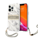 Guess HC PC/TPU Marble Strap for iPhone 13 Pro Max Grey