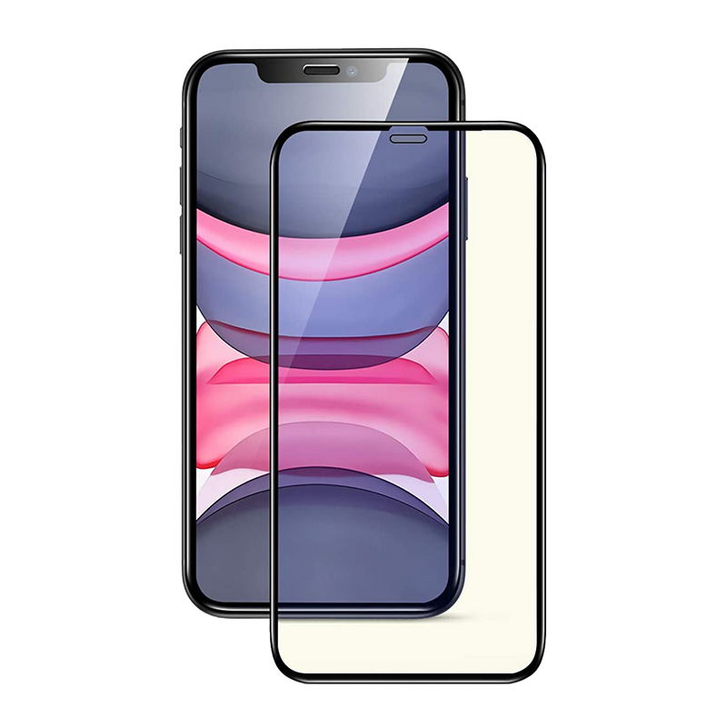 DOORMOON iPhone 11 Pro Max/XS Max Screen Protector Tempered Glass 5D Blue Light - Black 1PCS