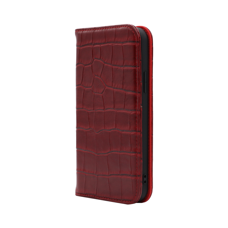 Wisecase iPhone 12/12 Pro Wallet Folio Croc Red