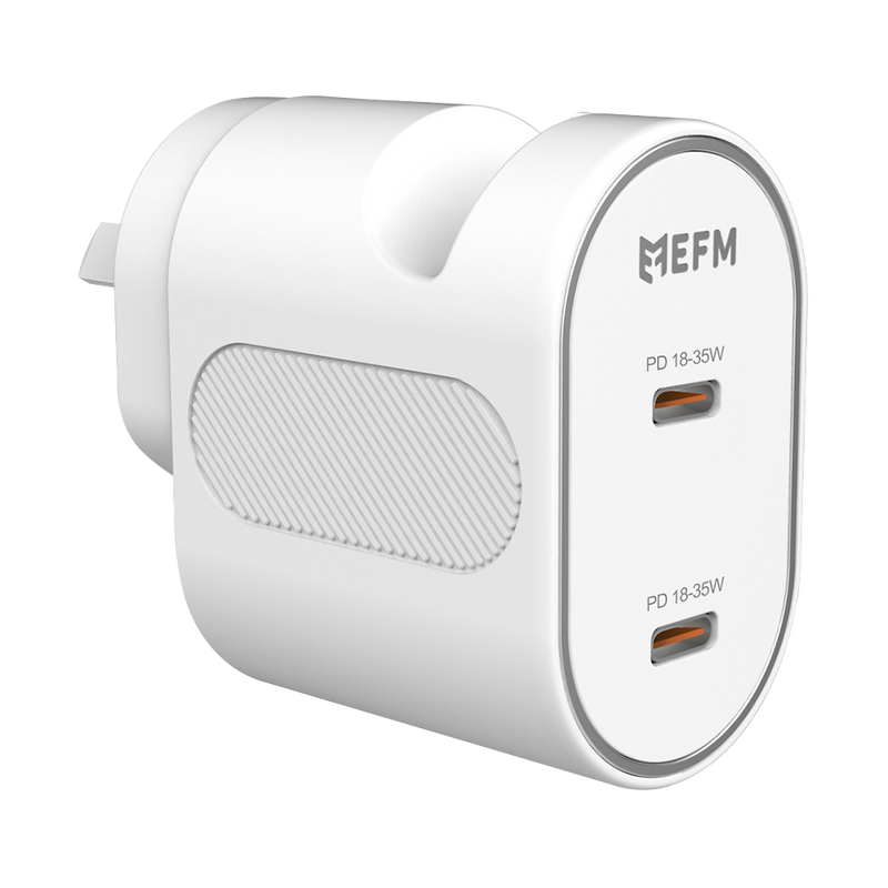EFM 35W Dual Port Wall Charger With Power Delivery and PPS White