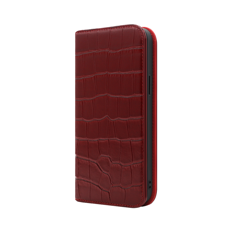 Wisecase iPhone 13 ProMax Wallet Folio Crocodile Red