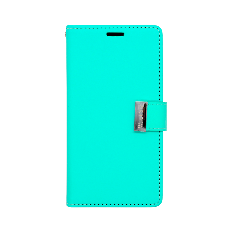 Wisecase iPhone 14 Pocket Diary Wallet Cyan