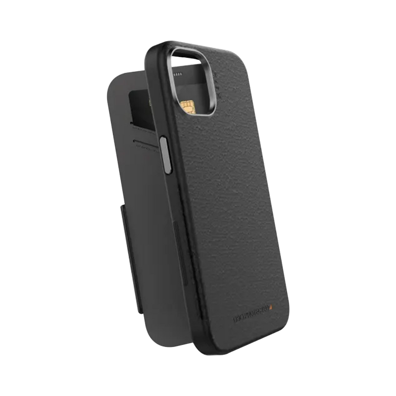 EFM Monaco Case Armour with ELeather and D3O 5G Signal Plus Technology For iPhone 14 Plus 6.7 Black/Space Grey