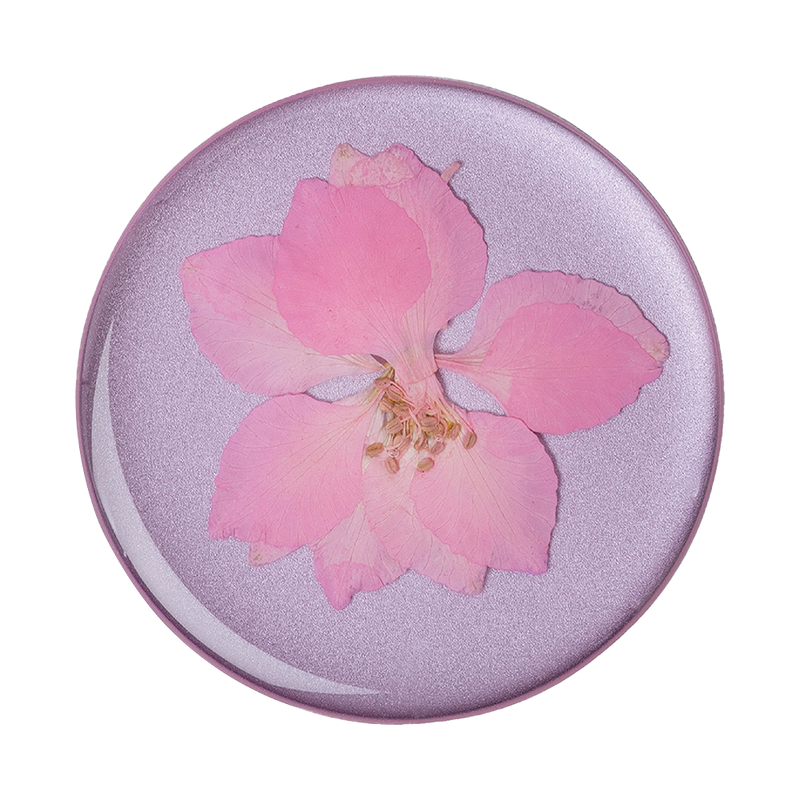 Popsockets PopGrip Universal Grip (Gen2) Holder - Pressed Flower Delphinium Pink