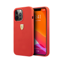 Ferrari Silicone Hard Case on Track with Soft Microfiber Iinterior for iPhone 13 Pro Max Red