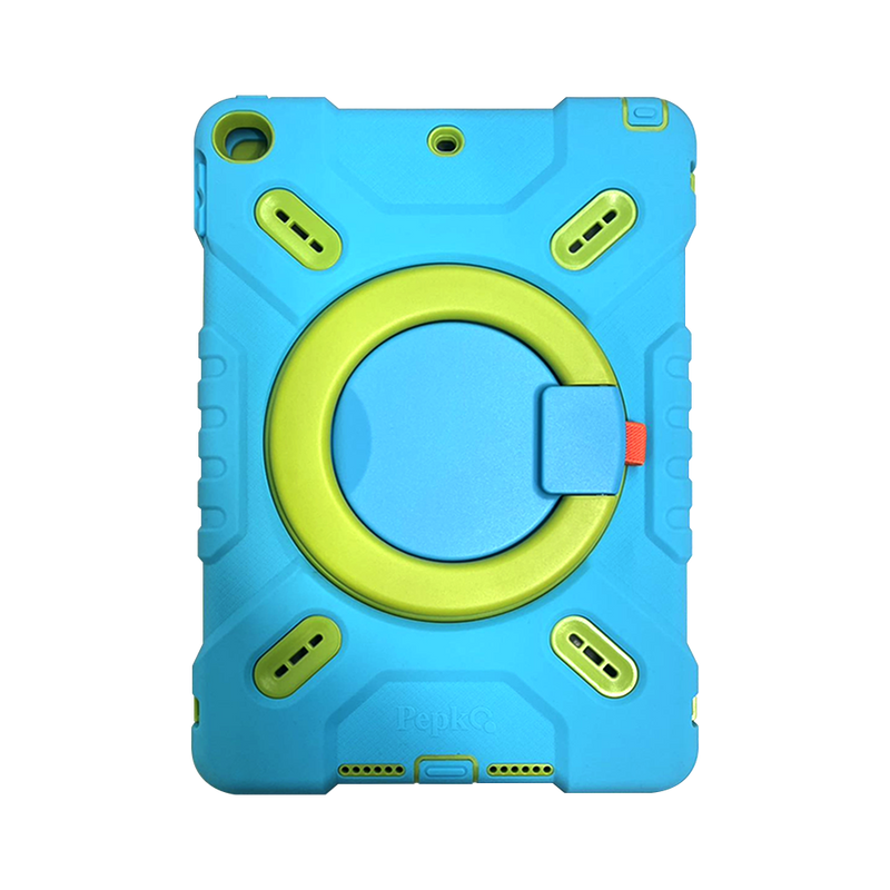 Pepk iPad8/9 10.2 Rugged case for Kids Blue+Green