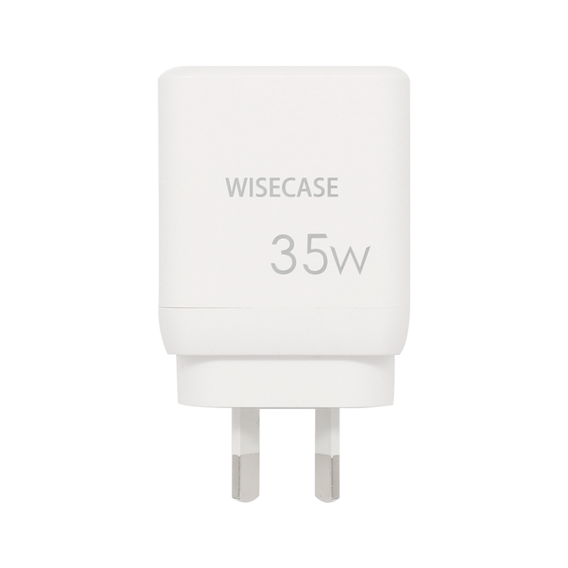 Wisecase GaN 35W 2USB-C Charger with Multi Ports Plug